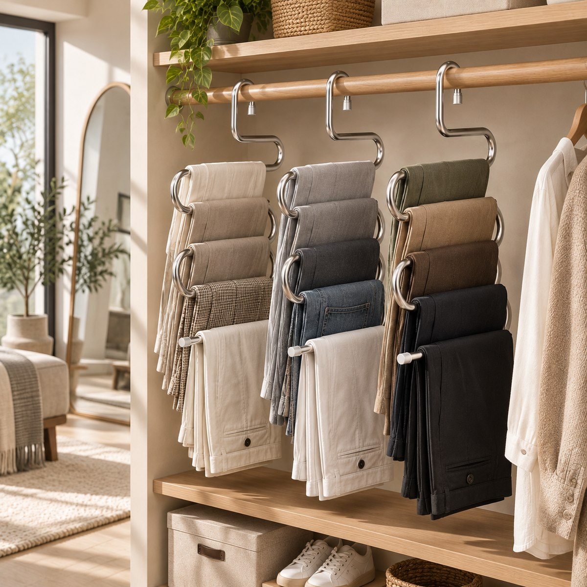 Upgraded Non-Slip S-Shaped Pants Hanger Set